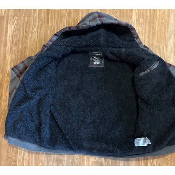 Denver Hayes Jacket T-Max Gray Plaid Hooded 2XL Heavyweight Sherpa Lining - Picture 3 of 8
